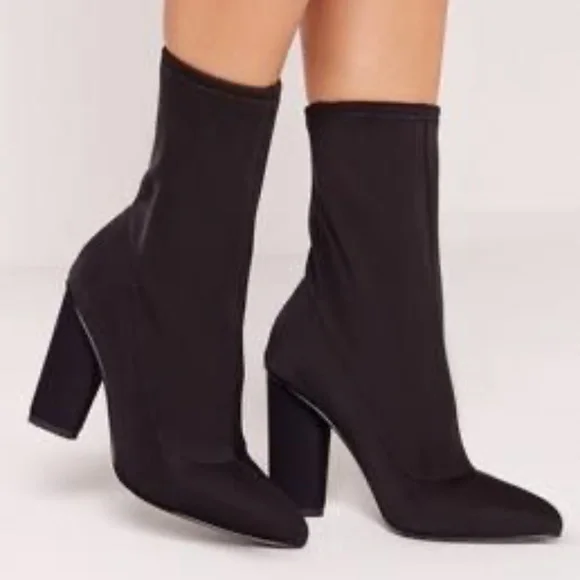 Missguided Shoes Missguided Neoprene Black Sock Booties